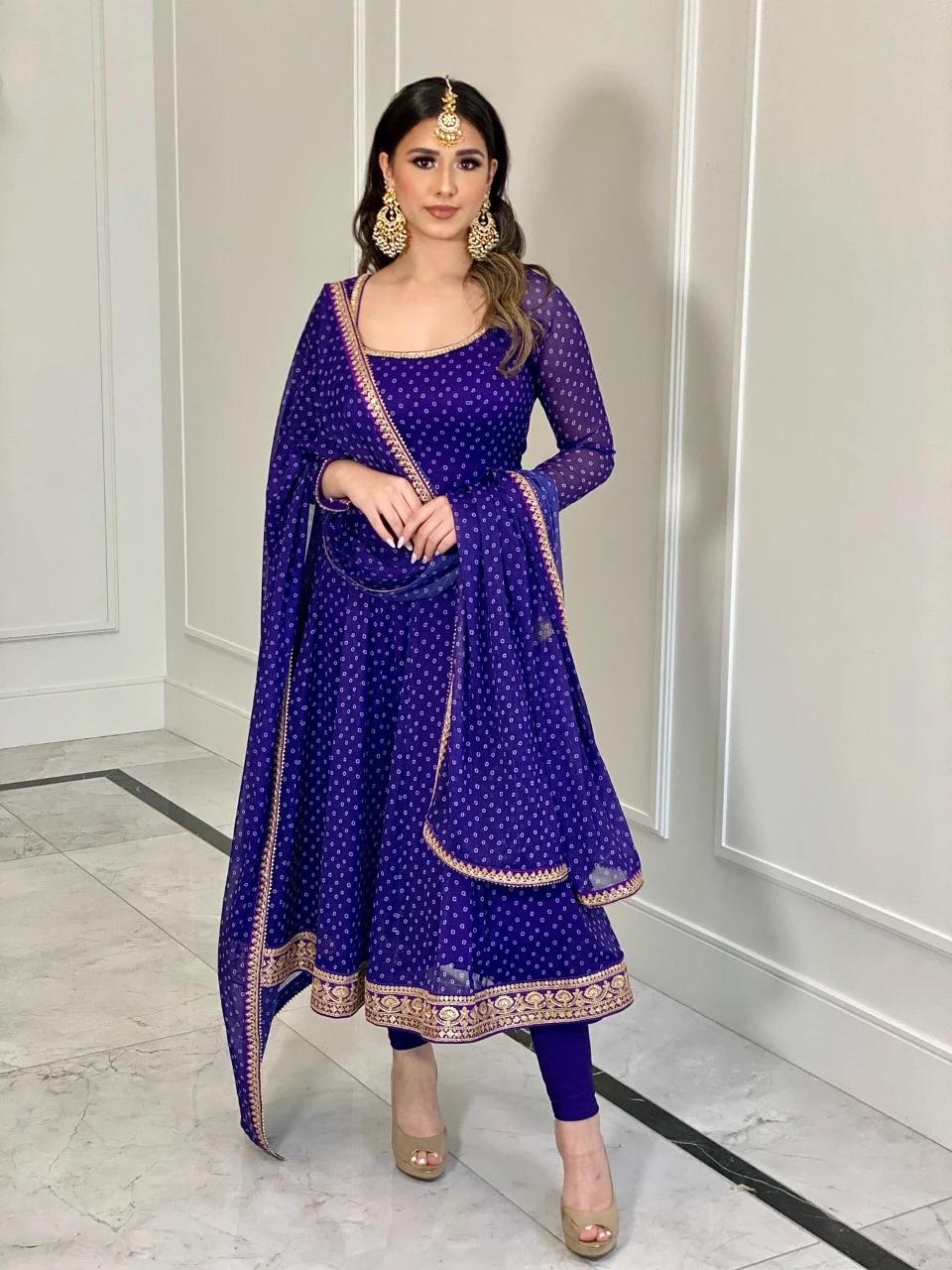 50532 | 50535 | 50534 DESIGNER GEORGETTE EMBROIDERY WORK NAYRA CUT KURTI WITH DUPATTA