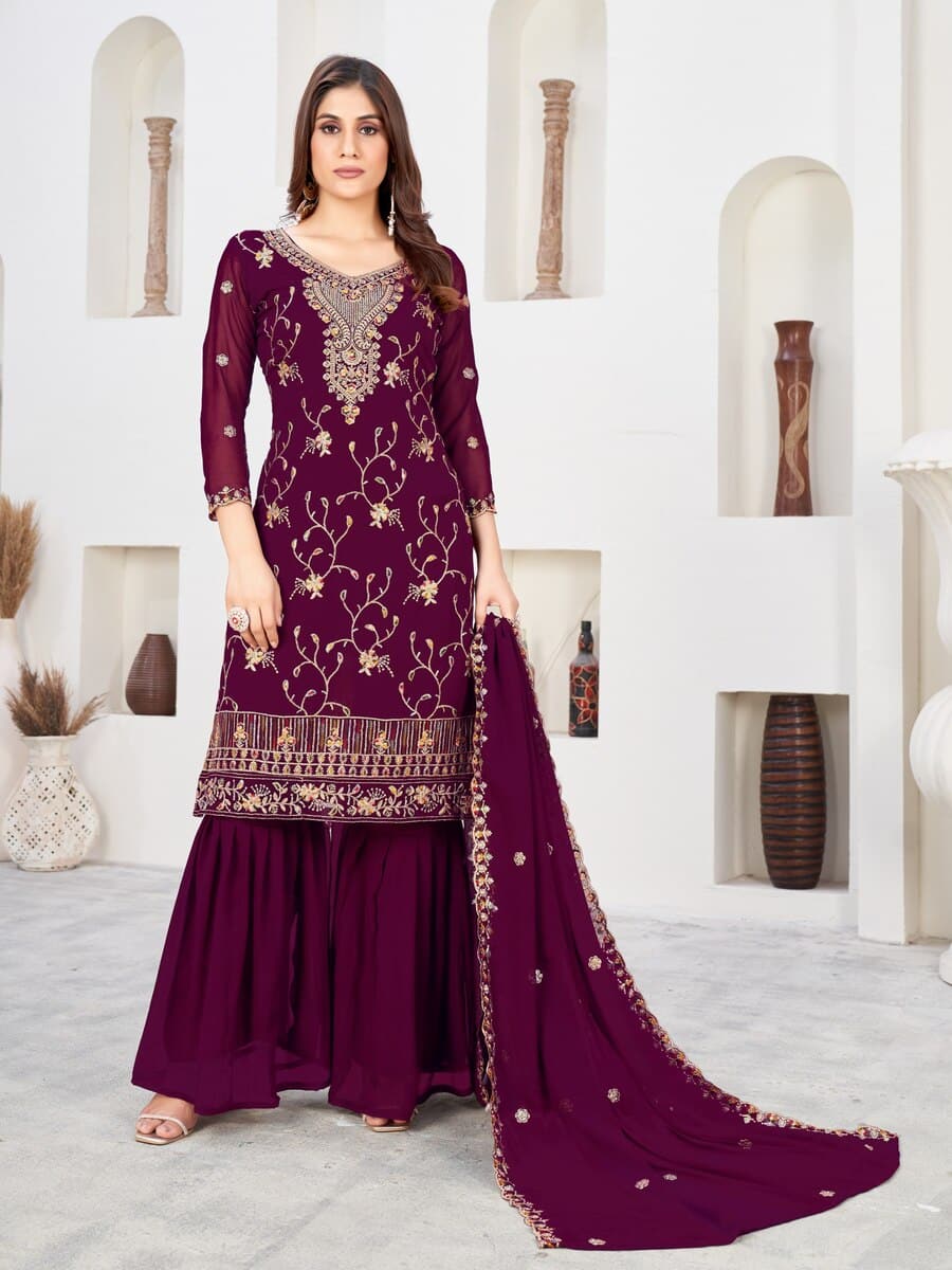 69560 EXCLUSIVE GEORGETTE EMBROIDERY WORK SALWAR KAMEEZ SUIT