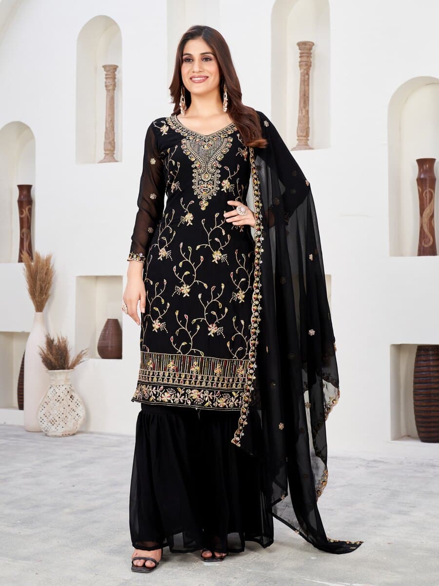 69560 EXCLUSIVE GEORGETTE EMBROIDERY WORK SALWAR KAMEEZ SUIT