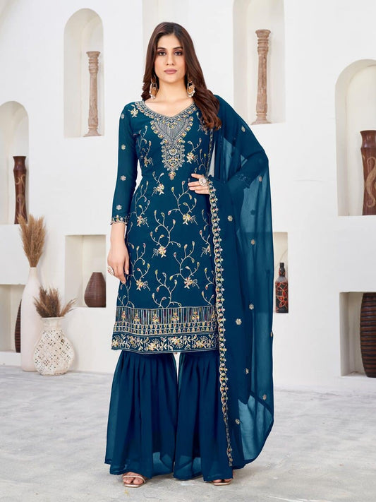 69560 EXCLUSIVE GEORGETTE EMBROIDERY WORK SALWAR KAMEEZ SUIT